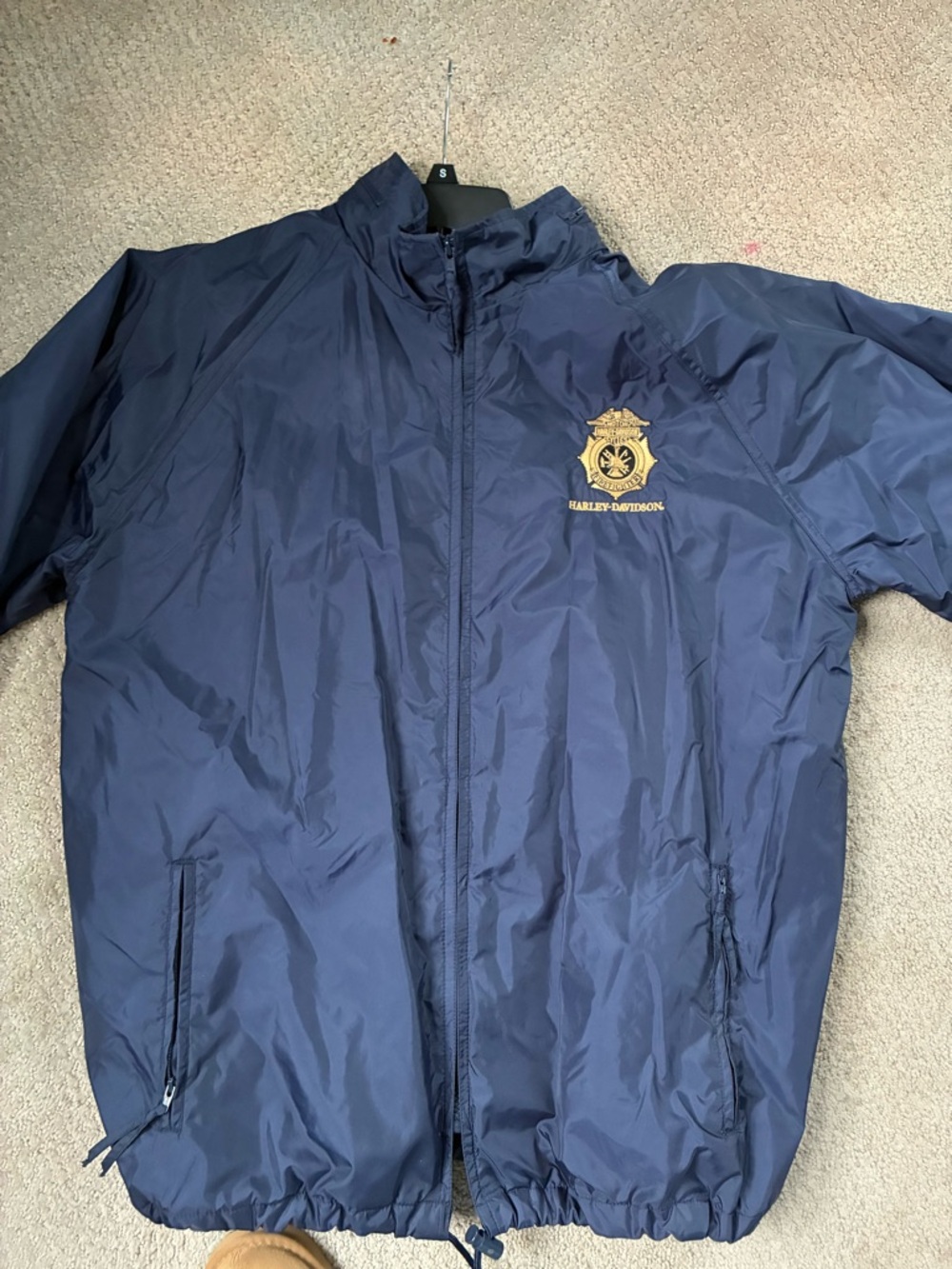 Harley-Davidson firefighters Navy Blue Windbreaker with Gold Logo